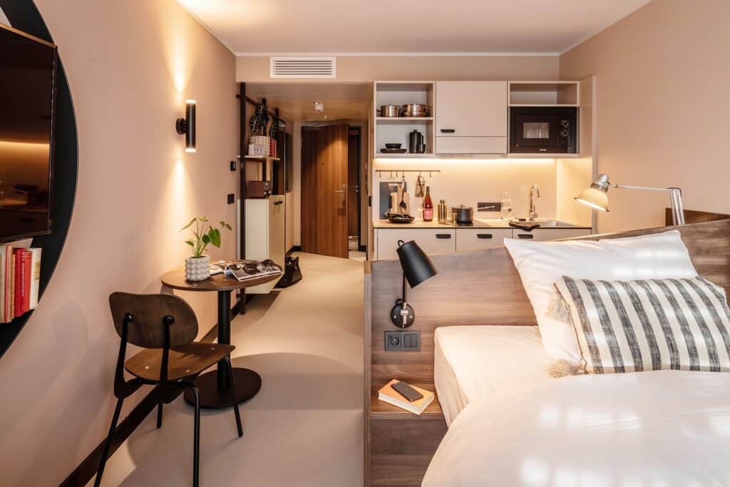 Room With Kitchen And Bed