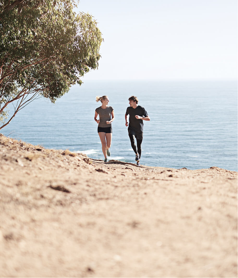 Jogging on the beach