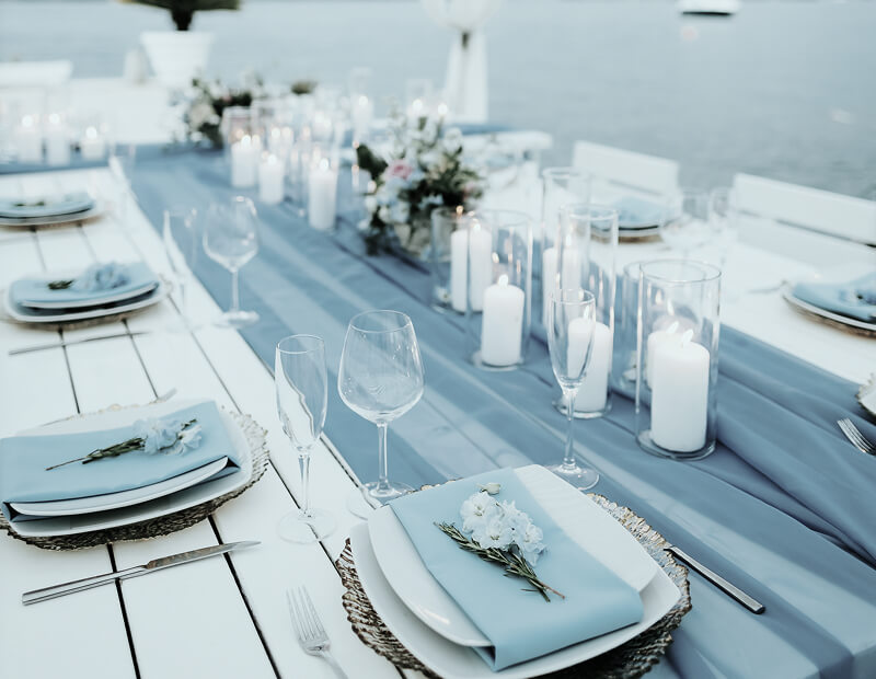 Beautifully laid, festive table
