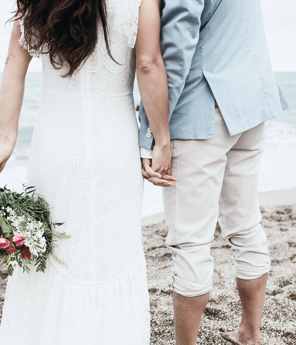 Wedding couple on the beach