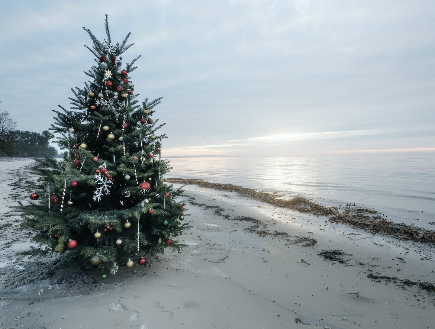 Weihnachtsbaum am Strand